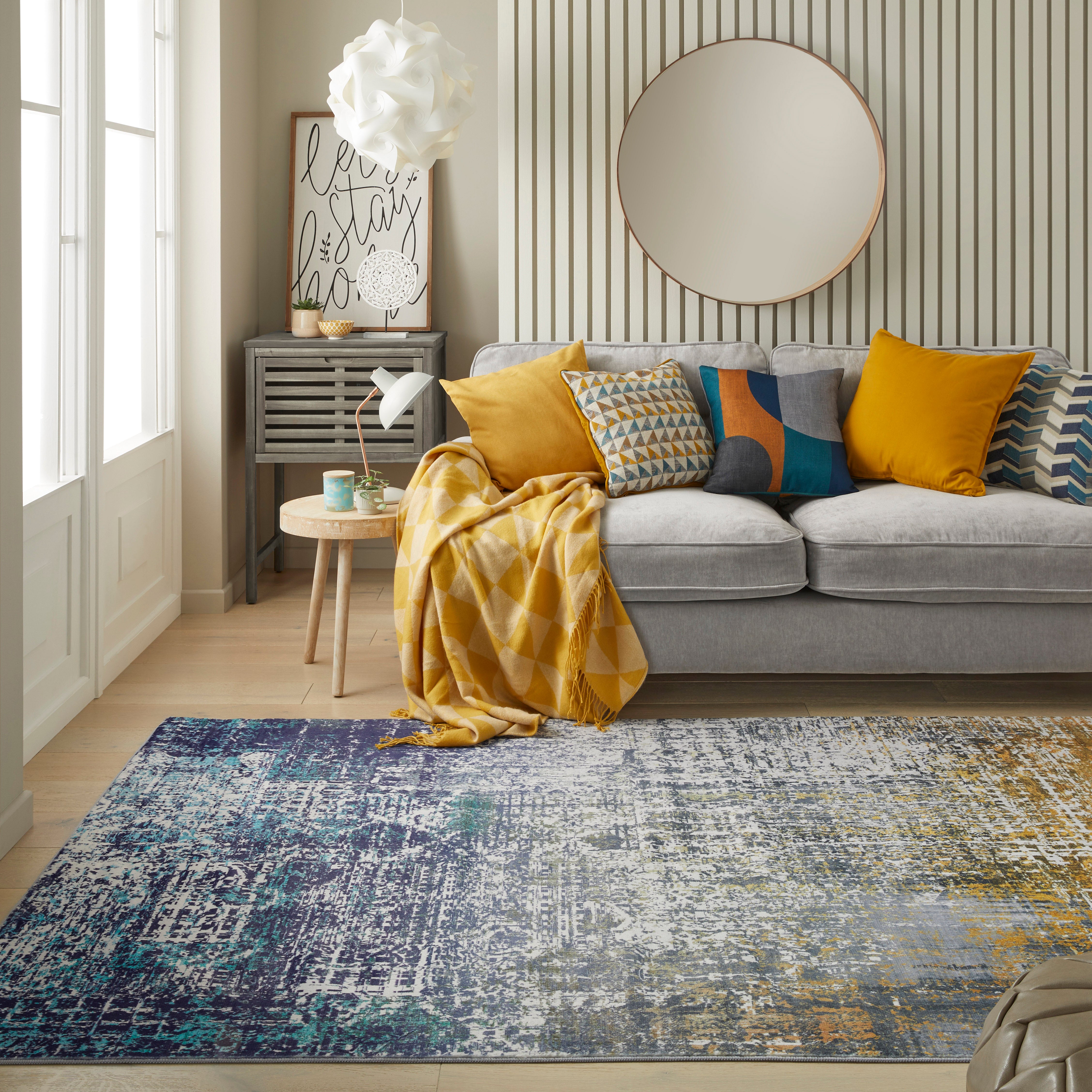 Concept Looms Lux Washable LUX06 Blue Copper Rug